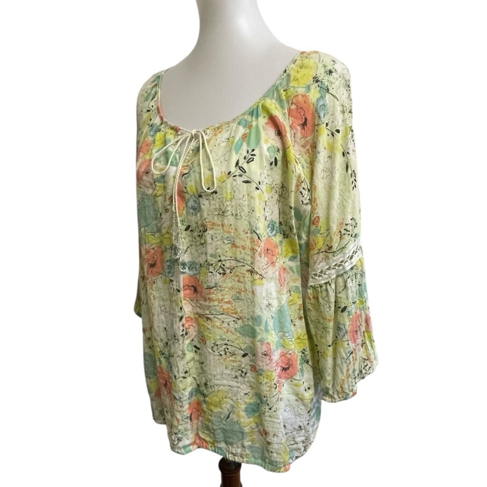 Bandolino Floral Peasant Fairy-core Top M